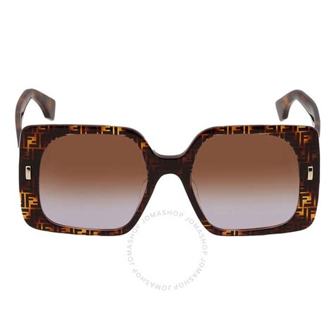 FENDI Brown Gradient Square Ladies Sunglasses FE40036U 